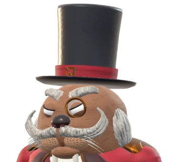 The Ringmaster: a stern old walrus in a crimson tailcoat, top hat and monocle.