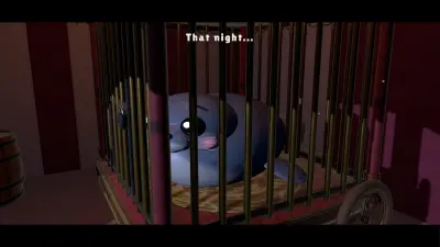 That night: Galumph alone in his cage.