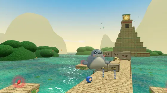 Sunstone Ruins: carved masonry, water and sky.