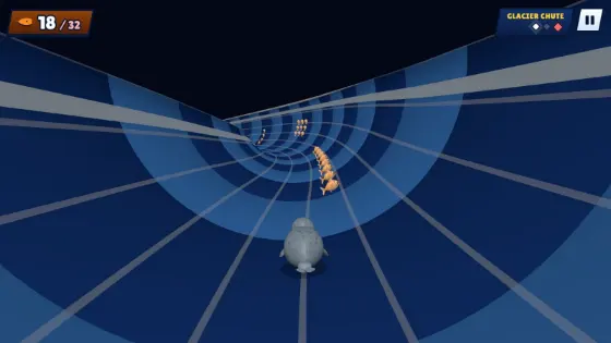 The half-pipe: a twisting tube full of fish and spikes.